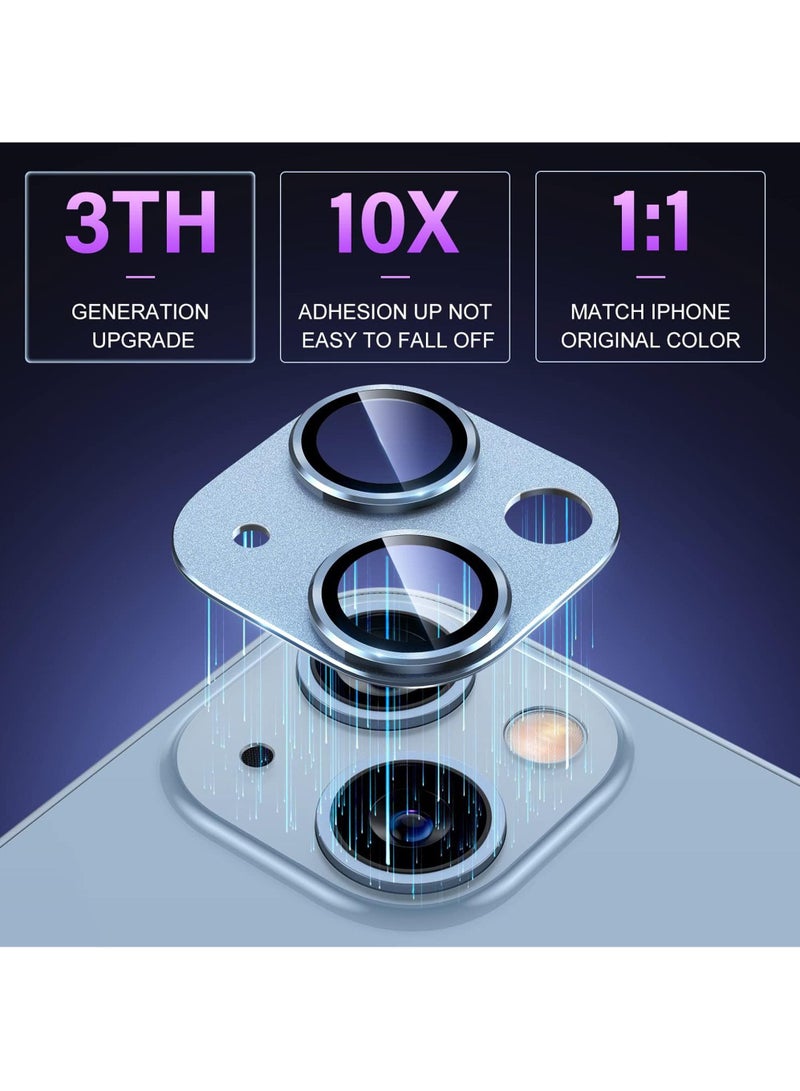 Rock Pow For iPhone 15 /iPhone 15 Plus Camera Lens Protector [Not for iPhone 15 Pro/15 Pro Max][Drop Protection] 9H Tempered Glass Camera Cover Screen Metal Ring Case Friendly Scratch Resistant  - Image 5