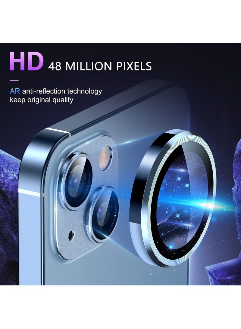 Rock Pow For iPhone 15 /iPhone 15 Plus Camera Lens Protector [Not for iPhone 15 Pro/15 Pro Max][Drop Protection] 9H Tempered Glass Camera Cover Screen Metal Ring Case Friendly Scratch Resistant  - Image 4