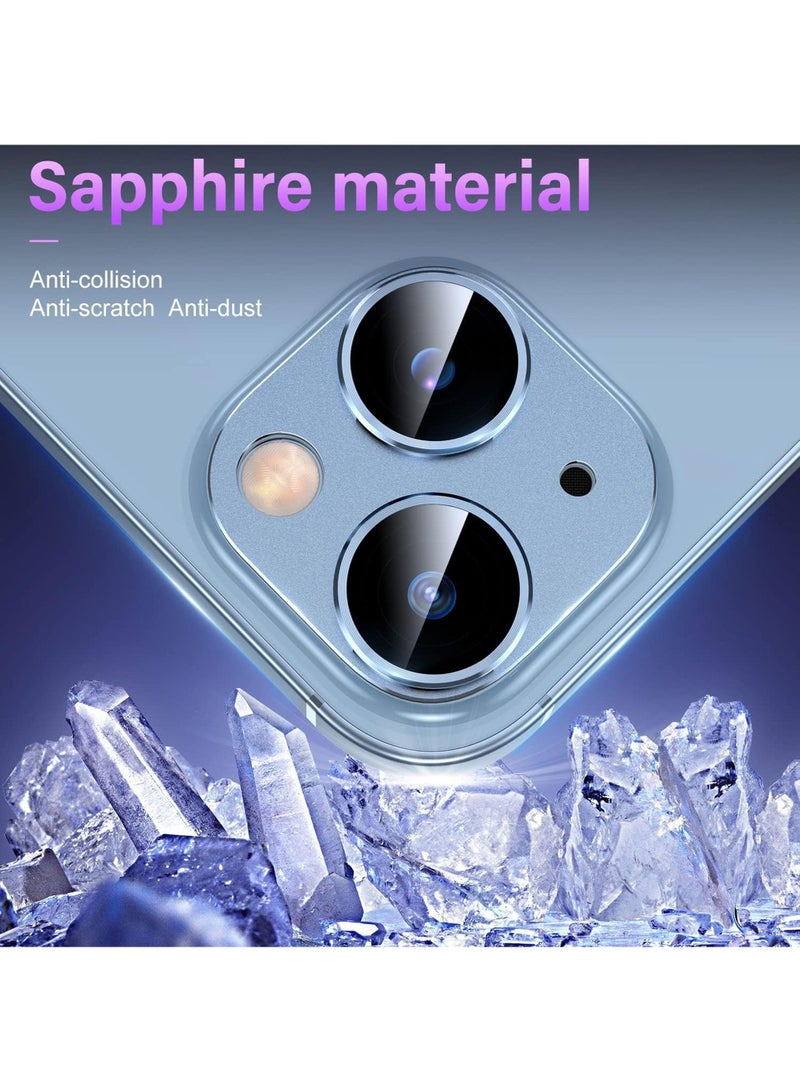 Rock Pow For iPhone 15 /iPhone 15 Plus Camera Lens Protector [Not for iPhone 15 Pro/15 Pro Max][Drop Protection] 9H Tempered Glass Camera Cover Screen Metal Ring Case Friendly Scratch Resistant  - Image 3
