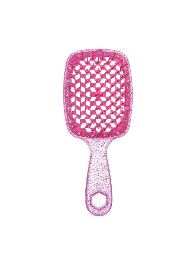 بيوينتي قطعتان من مشط خلية النحل مربع جوفاء مشط شعر رقيق شبكي جوفاء/وردي وردي