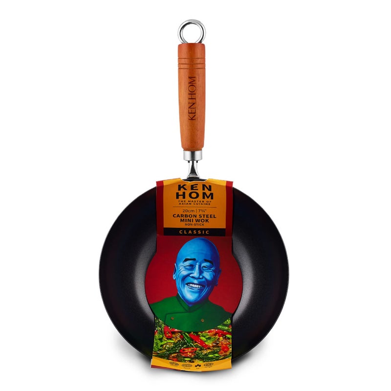 Ken Hom 8" Nonstick Mini Wok, Carbon Steel - Image 1
