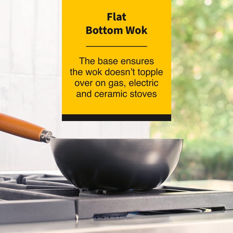 Ken Hom 8" Nonstick Mini Wok, Carbon Steel - Image 3