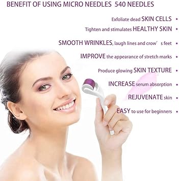 Derma Roller 05mm Beard Roller Titanium Micro Needling Roller for Men and Women 540 05mm Titanium Needles Beard Growth Roller for Stimulate Hair Growth Facial Skin Care Scar Removal - Image 4