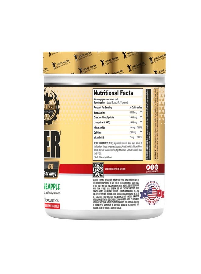 DEXTER JACKSON Dexter Jackson Energizer Pre-Workout Formula - Pineapple Flavor | 454g, 60 Servings  - Image 3