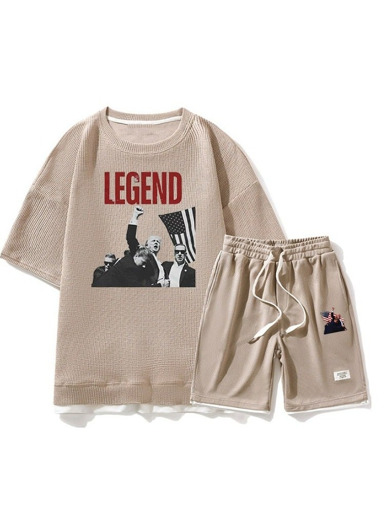KUYING New Trump Print Short Sleeved Shorts Set - Image 1