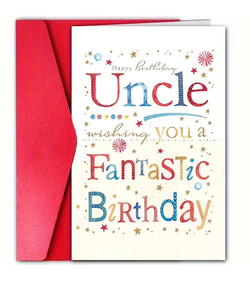 Happy Birthday Uncle Red Greeting Card with Envelope Humorous for Men - Image 3
