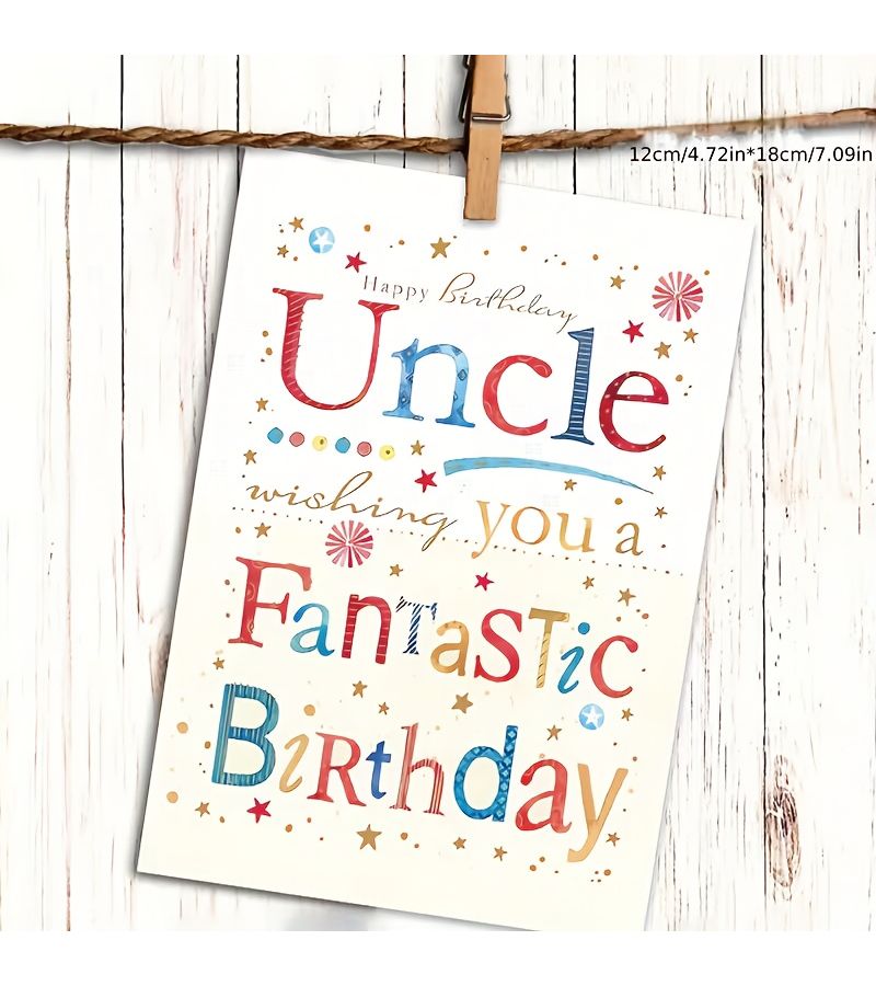 Happy Birthday Uncle Red Greeting Card with Envelope Humorous for Men - Image 1