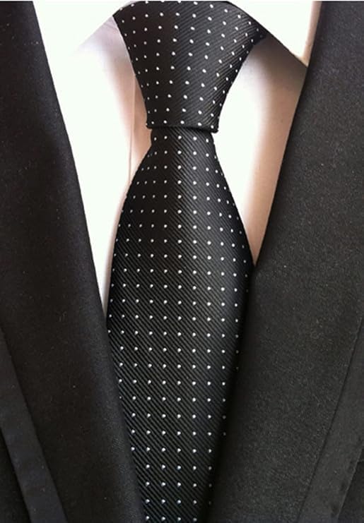 Young Arrow Men's Microfiber Pin Dot Necktie | Formal & Casual Wear – Soft Texture – Ideal for Office, Weddings, Parties (Black) - Image 3