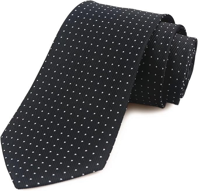 Young Arrow Men's Microfiber Pin Dot Necktie | Formal & Casual Wear – Soft Texture – Ideal for Office, Weddings, Parties (Black) - Image 4