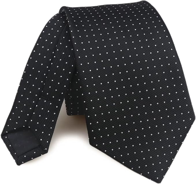 Young Arrow Men's Microfiber Pin Dot Necktie | Formal & Casual Wear – Soft Texture – Ideal for Office, Weddings, Parties (Black) - Image 2