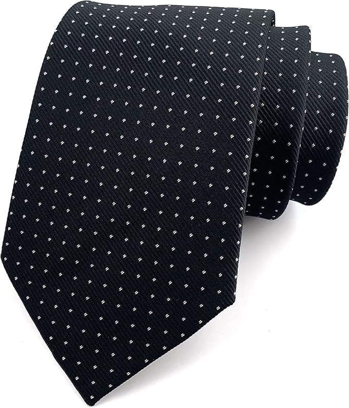 Young Arrow Men's Microfiber Pin Dot Necktie | Formal & Casual Wear – Soft Texture – Ideal for Office, Weddings, Parties (Black) - Image 1