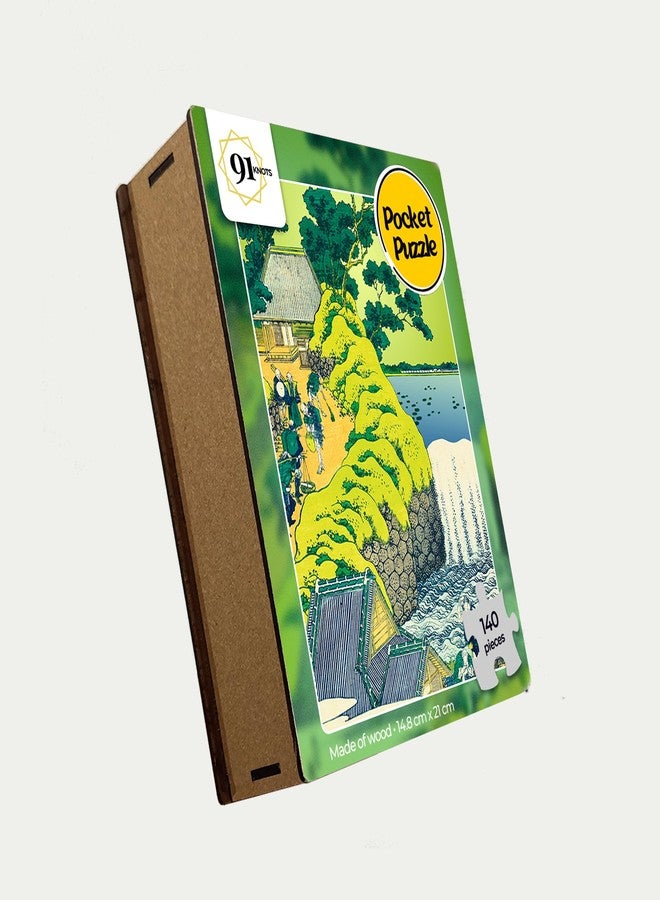 91Knots - The Falls at Aoigaoka Wooden Jigsaw Puzzle (140 Pieces) for Adults and Kids | Japanese Ukiyo-e Artwork | Brain Booster Games & Toys for Above 5+ Years | Ideal Travel Friendly Gift - Image 5