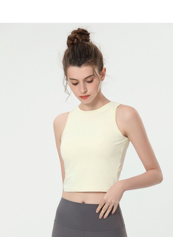 Loquat Yoga Sports Running Fitness Vest Yellow 