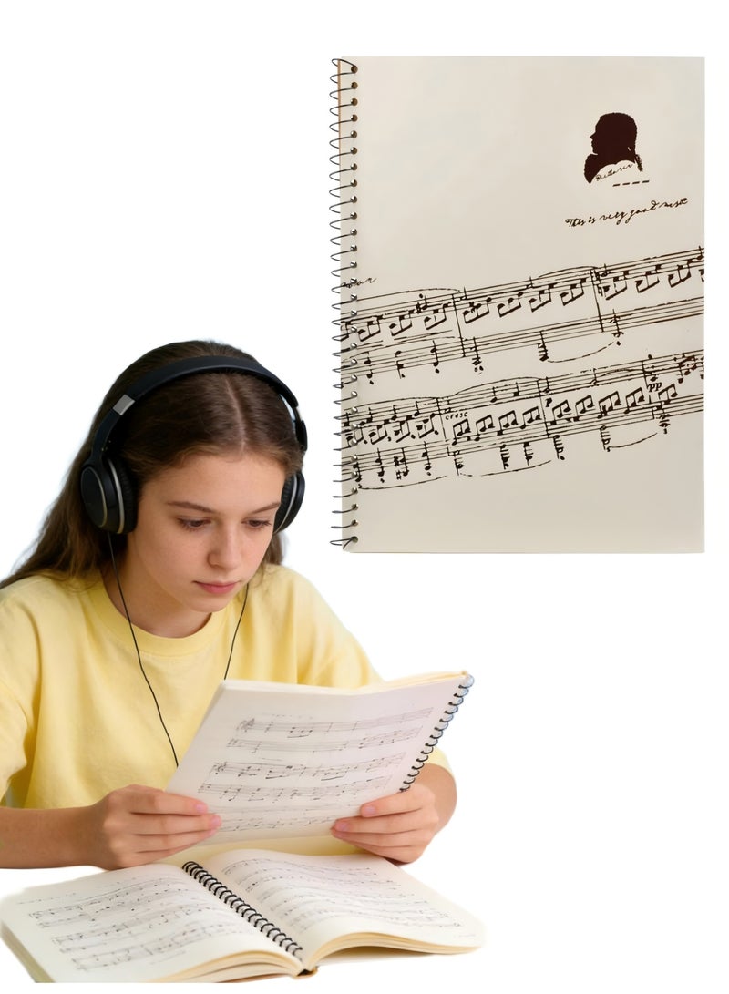 Stave Notebook, Music Writing Notebook Musical Notation Staff Manuscript Paper Piano Note Book Accessories, with 50 Pages Blank Sheet - Image 1