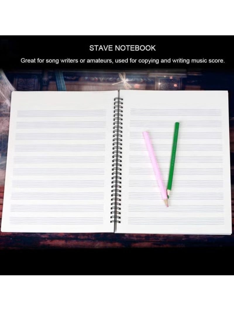 Stave Notebook, Music Writing Notebook Musical Notation Staff Manuscript Paper Piano Note Book Accessories, with 50 Pages Blank Sheet - Image 4