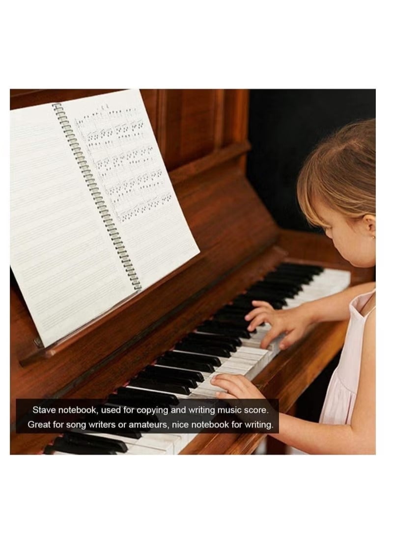 Stave Notebook, Music Writing Notebook Musical Notation Staff Manuscript Paper Piano Note Book Accessories, with 50 Pages Blank Sheet - Image 3