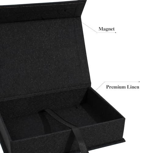 Hiwhy Photo Storage Box 4x6, Linen Photo Box, Memory Box Perfect to Store Your Photo, Pictures, Certificates, Scrapbooking Supplies, Keepsakes and Jewelry Black - Image 4