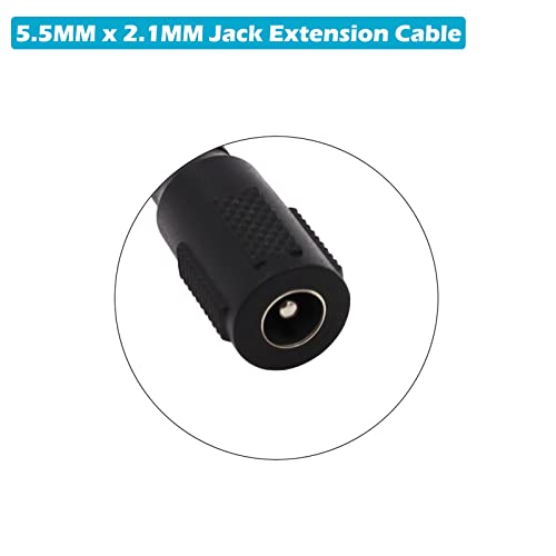 Fancasee 3FT 5.5mm x 2.1mm DC Power Extension Cable, Straight to Right Angle, Male to Female Jack Plug Power Supply Adapter Extension Cord for CCTV Surveillance Security Camera LED DVR Router - Image 3