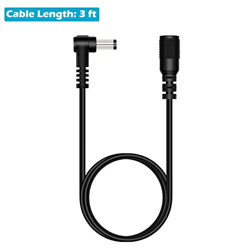 Fancasee 3FT 5.5mm x 2.1mm DC Power Extension Cable, Straight to Right Angle, Male to Female Jack Plug Power Supply Adapter Extension Cord for CCTV Surveillance Security Camera LED DVR Router - Image 4