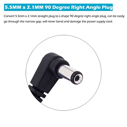 Fancasee 3FT 5.5mm x 2.1mm DC Power Extension Cable, Straight to Right Angle, Male to Female Jack Plug Power Supply Adapter Extension Cord for CCTV Surveillance Security Camera LED DVR Router - Image 2