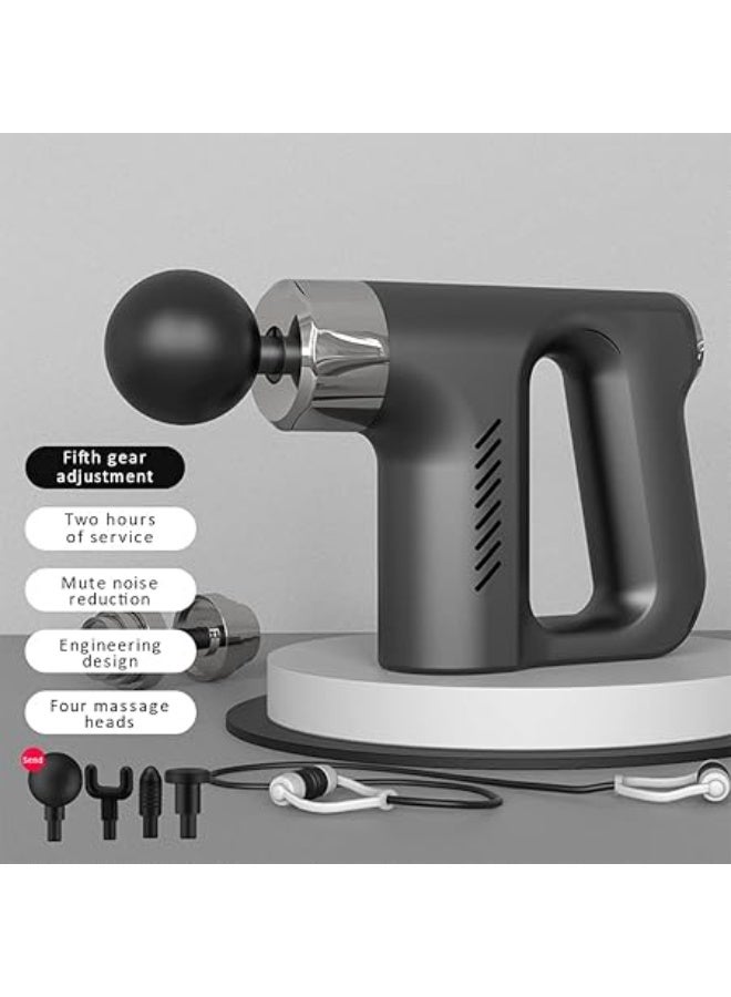 rechargeable handheld muscle massager designed for deep tissue relaxation and body care supports muscle recovery through high-frequency vibration technology compact and easy to use suitable for post-workout recovery daily muscle relief or relaxation comes in assorted colors with multiple massage heads to target different muscle groups - Image 3