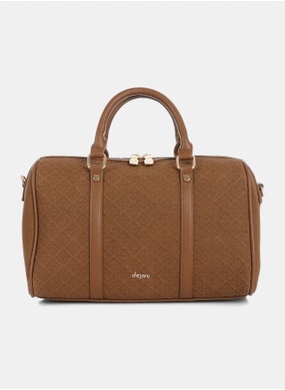 Embossed Logo Pattern Coffee Brown Top Handle Bag - pzsku/Z2782C19F199691AB7049Z/45/_/1738840282/fb3719fc-ab72-4e68-8375-caf28cf4938d