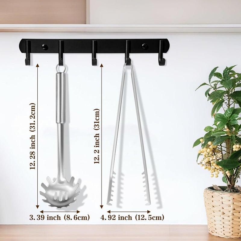 Pleafind Spaghetti Spoon and Spaghetti Tong - 12 Inch Extra-thick, Non-Stick Spaghetti Fork and Kitchen Tong, Easy Storage and Dishwasher Safe Utensils for Cooking, Ergonomic Design - Image 2