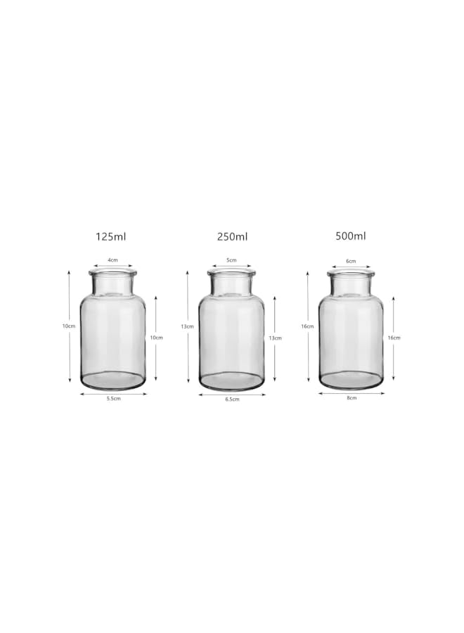 The Bros 6 Pack Living Vases Clear Glass Flower Vase Decorative Glass Bottles Small Vintage Flower Bottle Table Centerpiece Decoration for Home Wedding Party Event Office Modern Decor Clear (125ml) - Image 2
