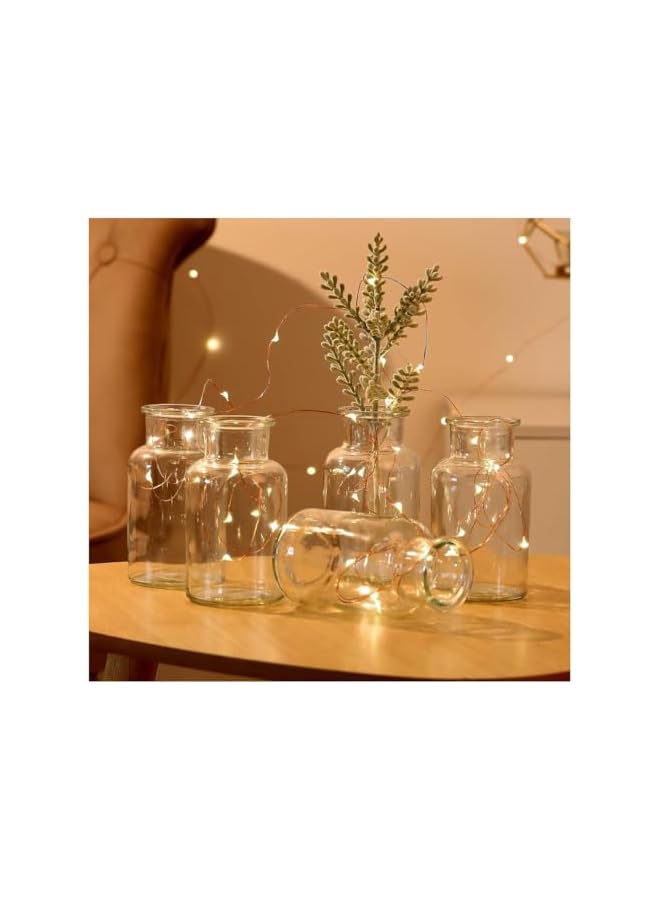 The Bros 6 Pack Living Vases Clear Glass Flower Vase Decorative Glass Bottles Small Vintage Flower Bottle Table Centerpiece Decoration for Home Wedding Party Event Office Modern Decor Clear (125ml) - Image 5