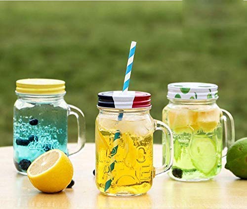 KELVEE Glass Coffee Sipper Mug with Leather Grip Pack of 1 400ml Clear Drinking Glasses Tumblers with Straws and Lids for Iced Tea Juice Cocktail Smoothies Drinks Cups Grey M 2 - Image 2