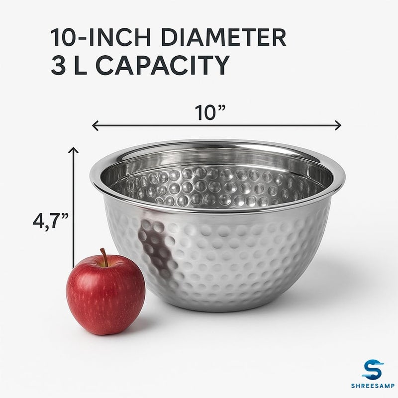 SHREESAMP SHREESAMP Hammered Stainless Steel Offering Bowl Bubbles Cut Silver Finish | Household Modern Decoration & Serving Dry Fruits Pots | Small Katora for Indoor & Outdoor Use | Lightweight & Durable  - Image 2