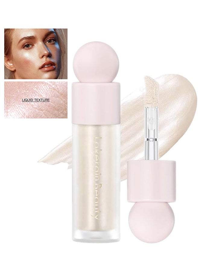 lakerain Face Body Highlighter 7.5ml - Body Luminizer - Liquid Luminizer - All In One Makeup Liquid Illuminator - Waterproof Moisturizing Light Shimmer Illuminator for Face and Body (Moonlight) - Image 1