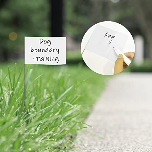 Zozen 100Pack White Marking Flags, Writable/15x4x5 Inch, Yard Flags for Lawn & Irrigation & Landscape & Sprinkler & Survey & Dog Training. - Image 4