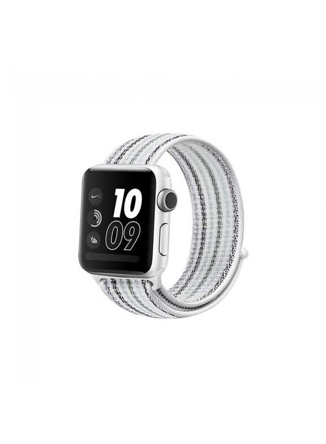 Sport Nylon Loop Band For Apple Watch 38mm 40mm 41mm Grey/White - Image 1