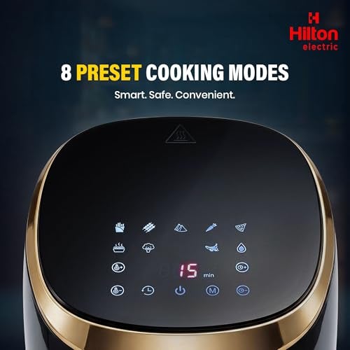 Hilton Electric Digital Air Fryer with Touch Panel, uses up to 90% less fat, Multi Pre-set Menu, 1200W, 4.2 Liter, with Rapid Air Technology Easy Clean Made in India - Image 5