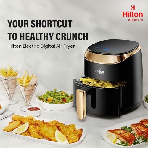 Hilton Electric Digital Air Fryer with Touch Panel, uses up to 90% less fat, Multi Pre-set Menu, 1200W, 4.2 Liter, with Rapid Air Technology Easy Clean Made in India - Image 2