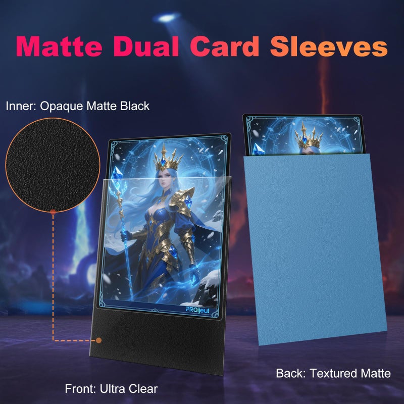 Proijeut 600 Pack MTG Card Sleeves, Matte Dual Card Sleeves with Opaque Back & Smooth Shuffle, Tear Resistant Card Protectors for MTG, TCG and Game Cards (6 Colors) - Image 4