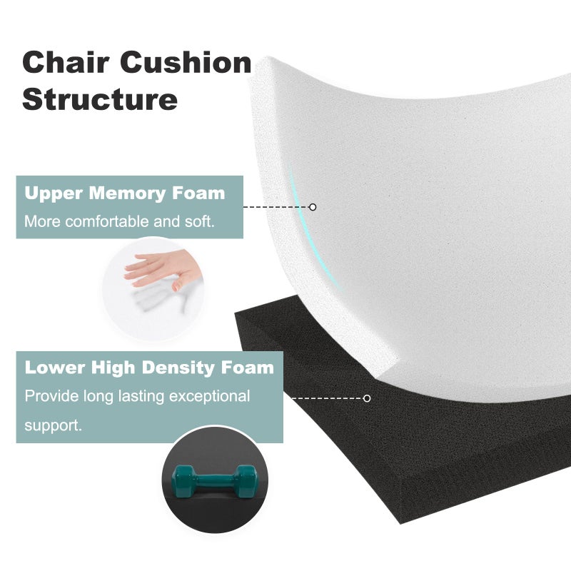 baibu 48 Inch Bench Cushion, Dual-Layer Design Memory Foam Indoor Bench Cushion, Non-Slip Standard Size Rectangle Seat Pad with Ties, 48x16x2Inch, Beige - Image 2