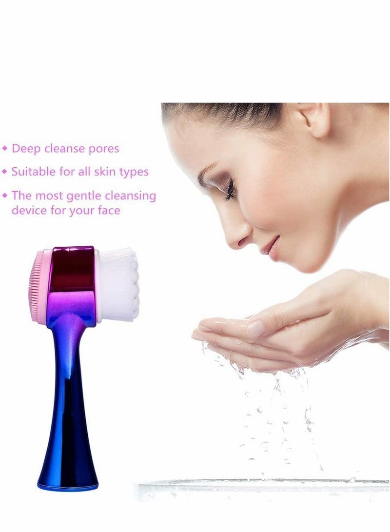NIBEMINENT Manual Facial Cleansing Brush - 2 in 1 Face Wash for Gentle Exfoliating, Deep Cleansing, Makeup Removal, Massaging and Removing Blackhead Wash...  - Image 3