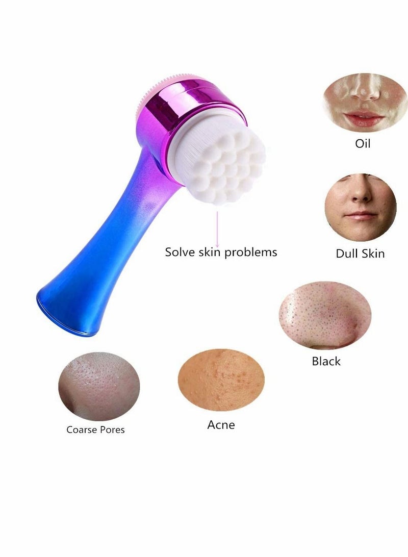 NIBEMINENT Manual Facial Cleansing Brush - 2 in 1 Face Wash for Gentle Exfoliating, Deep Cleansing, Makeup Removal, Massaging and Removing Blackhead Wash...  - Image 2
