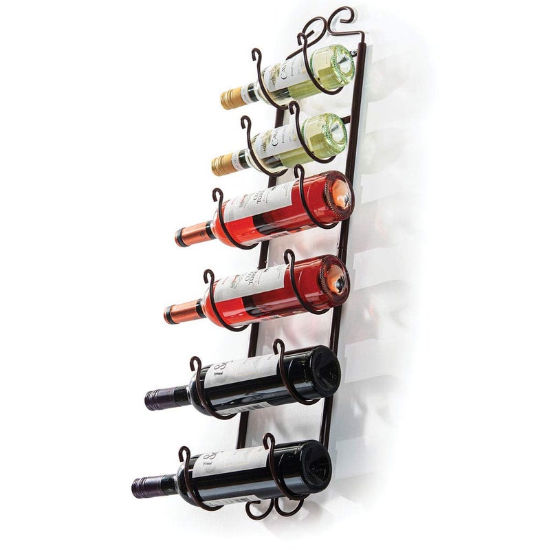 Sagler Sagler Towel Rack and Wine Rack  Bronze  Wall Mounted fits up 6 Level Wine Bottles and Many Towels  fits as Bathroom Towel Holder or Hanger or a Cap Rack
