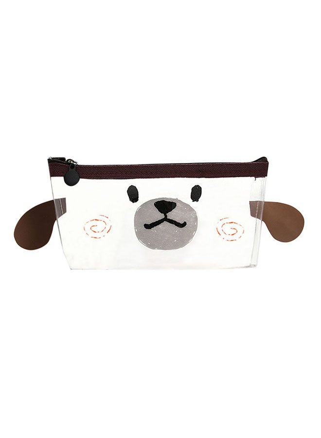 NIBEMINENT Cute Student Pen Pencil Case Brown/Clear - Image 1