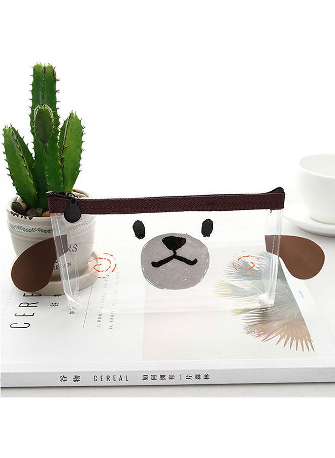 NIBEMINENT Cute Student Pen Pencil Case Brown/Clear - Image 2