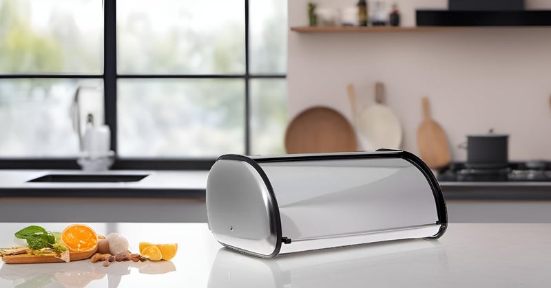 Home-it Stainless Steel Bread Box for kitchen, bread bin, storage holder 16.5x10x8 - Image 4