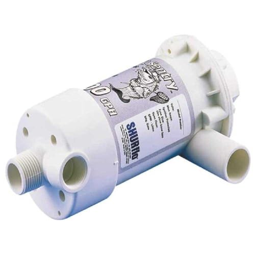 SHURFLO 800 GPH Livewell Aerator Pump; 3/4" Dia. Inlet, Dual 3/4" Dia. Outlet,Beige - Image 1