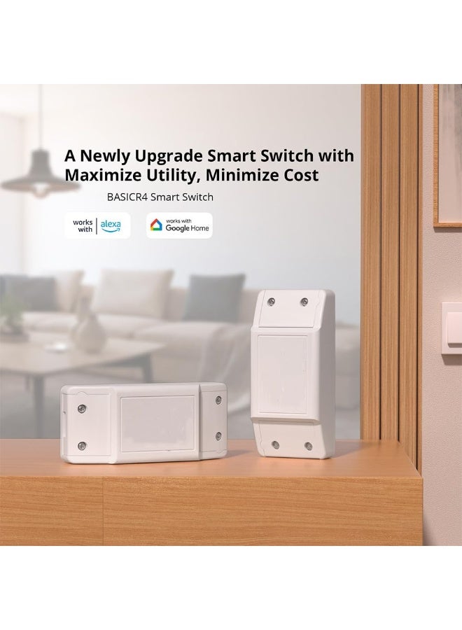 BASICR4 10A Smart WiFi Wireless Light Switch, Universal DIY Module for Smart Home Automation Solution, Works with Alexa & Google Home, 2.4GHz WiFi Required - Image 4