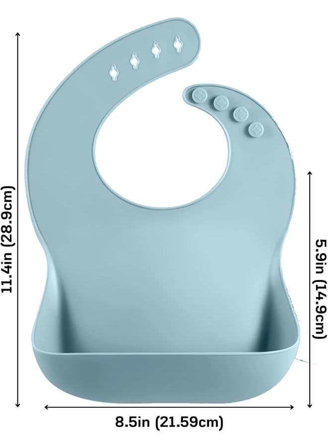 PandaEar Silicone Baby Feeding Set 11Pcs Baby Led Weaning Supplies Self Feeding Utensils Divided Suction Plate Bowl Bibs Sippy Cup With Baby Food Pouch Snack Container Spoons Forks Blue - Image 4