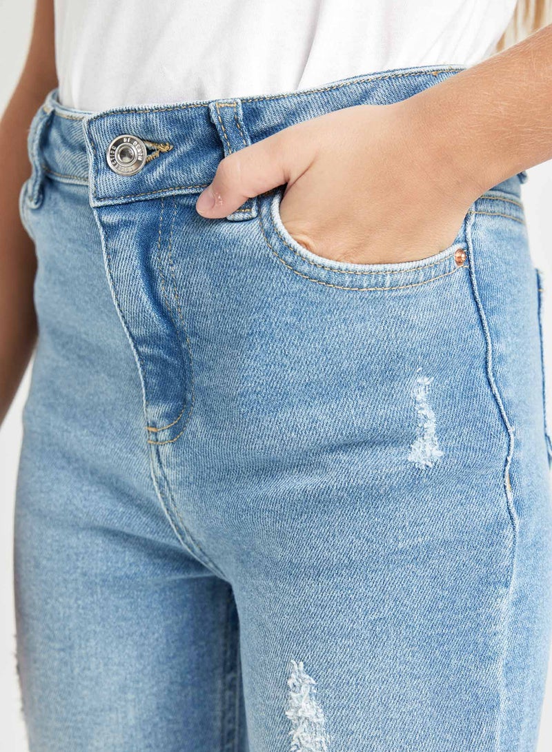 DeFacto Skinny Fit Ripped Pocket Jean Pants  - Image 2