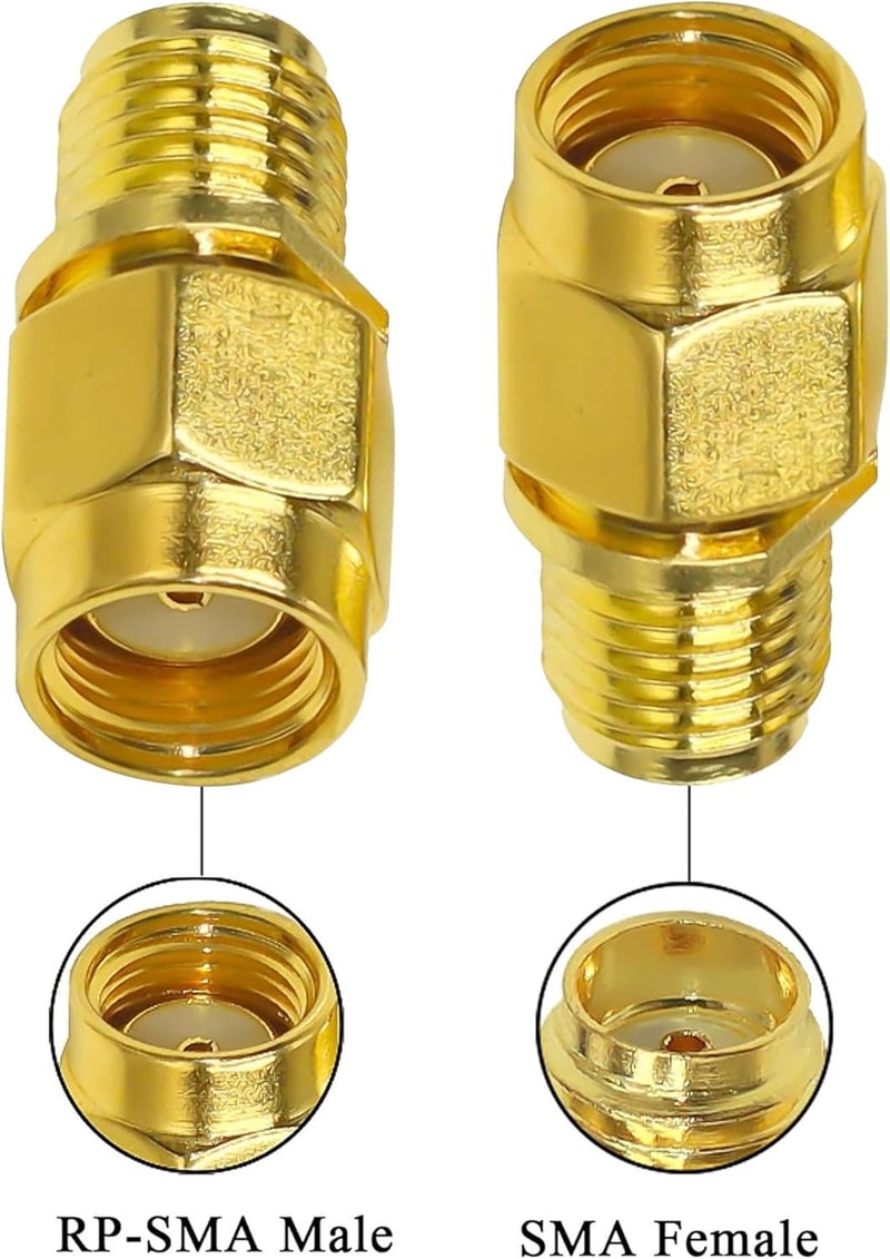 TUOLNK 2PCS SMA Coax Connector Gender Changers, Female to RP-SMA Male Coaxial Adapter, Low Loss Coax Cable for Radio Antenna, Audio - Image 2