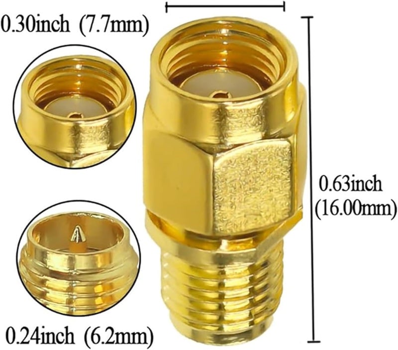TUOLNK 2PCS SMA Coax Connector Gender Changers, Female to RP-SMA Male Coaxial Adapter, Low Loss Coax Cable for Radio Antenna, Audio - Image 3